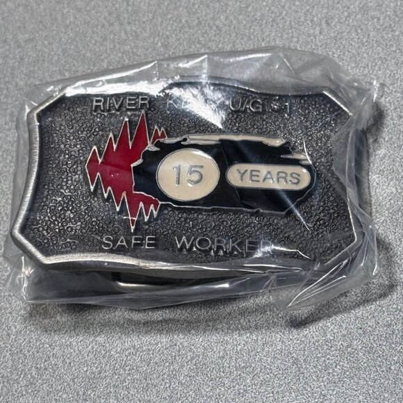 Vintage River King U/G #1 Safe Worker 15 Years Belt Buckle Coal Mining Mine - Picture 1 of 3